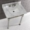 Kingston Brass KVPB30MSQ6 30-Inch Carrara Marble Console Sink, Marble White/Polished Nickel KVPB30MSQ6 - alternate 2